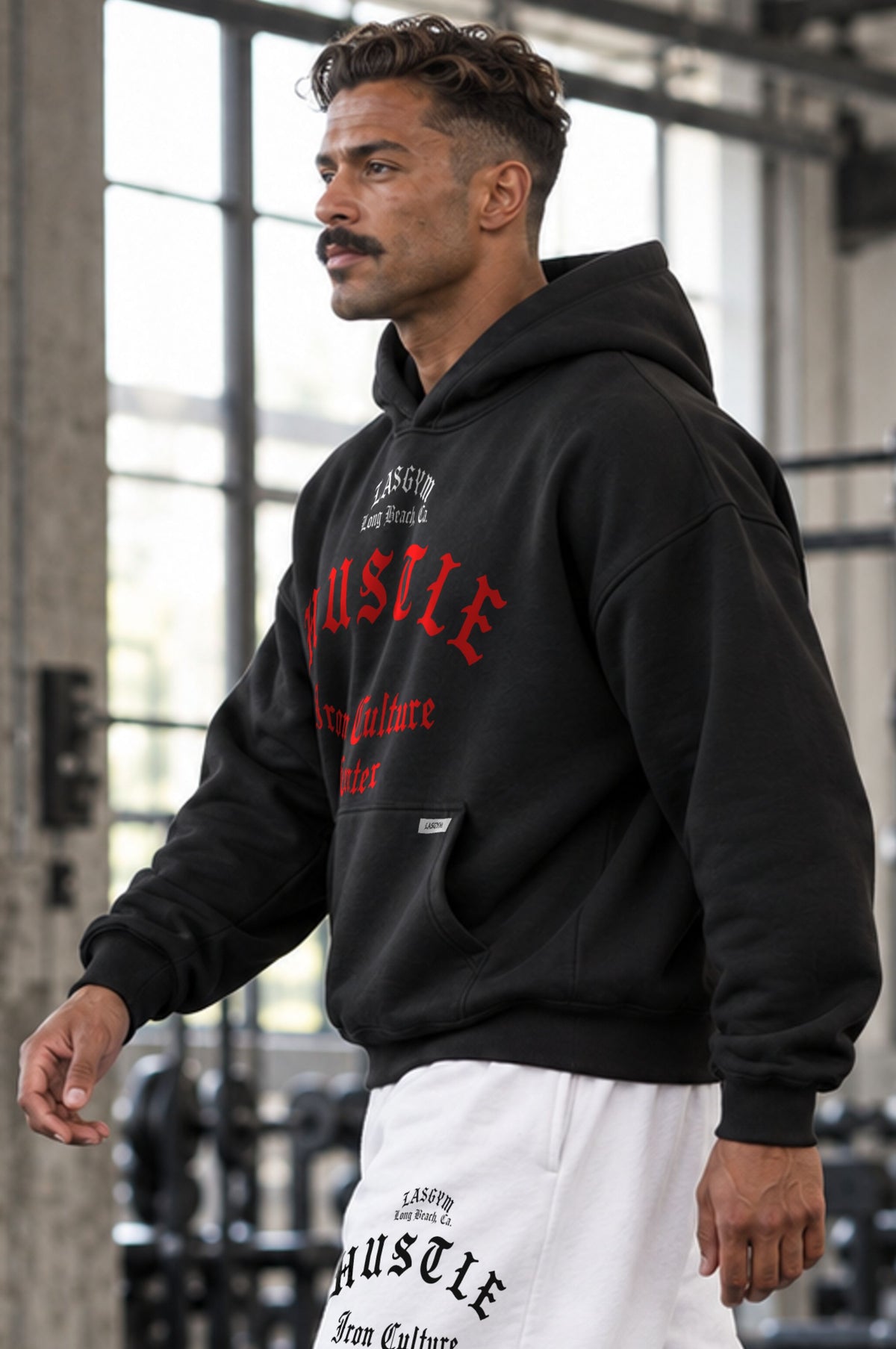 Felpa Over Premium Hustle Ghotic Black