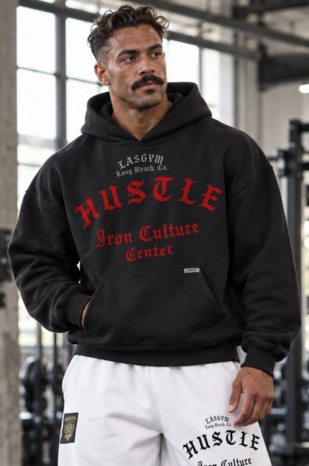 Felpa Over Premium Hustle Ghotic Black