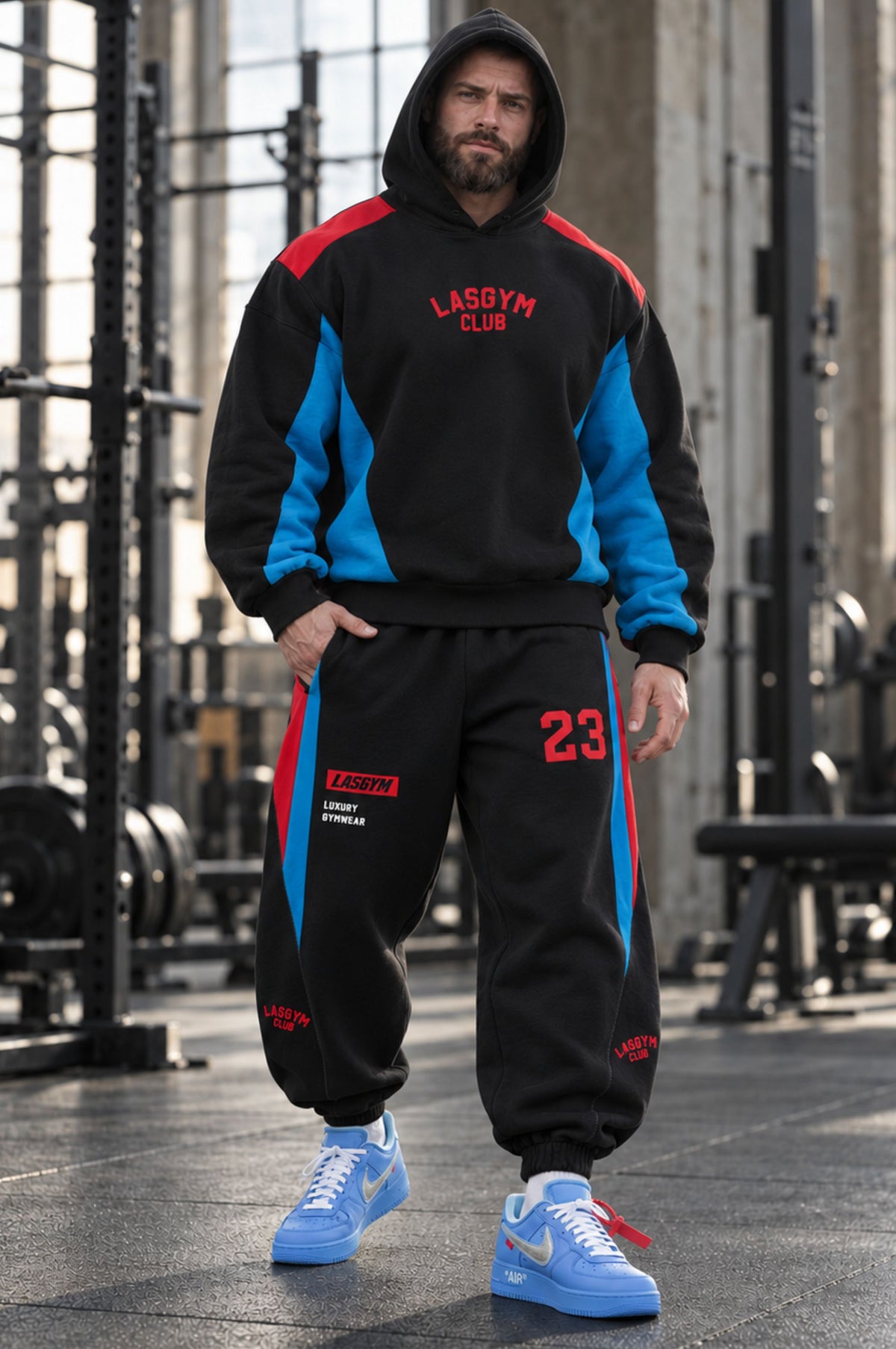 Pantalone Over Felpa Man Retro Luxury Gymwear Blk