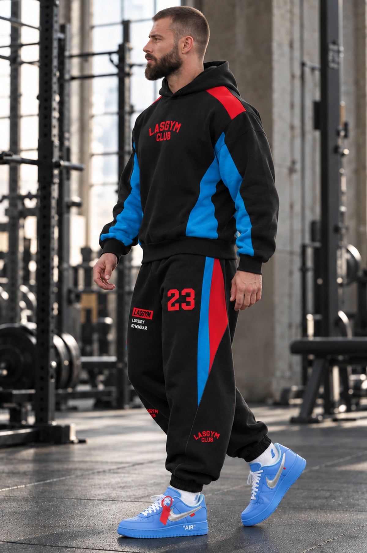 Pantalone Over Felpa Man Retro Luxury Gymwear Blk
