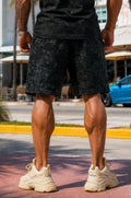 Washed-Effect Classic Oversized Shorts