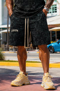 Washed-Effect Classic Oversized Shorts