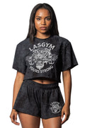 T-shirt Crop Delavè Your Strong Nero